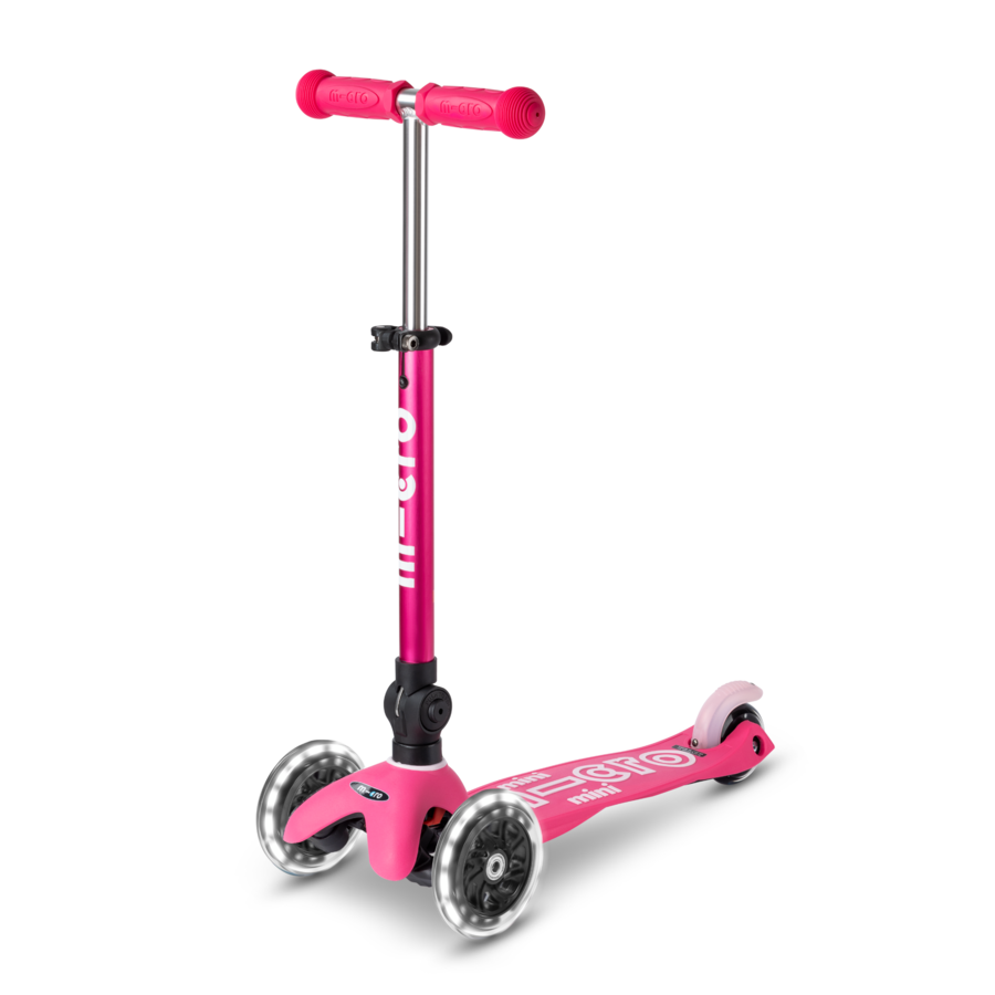 Mini Micro scooter Deluxe foldable LED - 3-wheel children's scooter - Pink