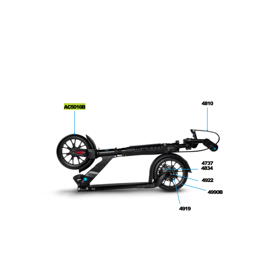 Wheel 200mm black - Metropolitan Deluxe( (AC5016B)