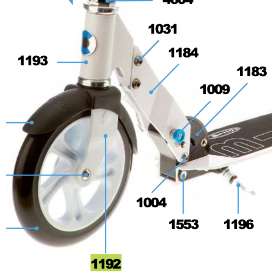 stuurvork Micro White 200mm step (1192)