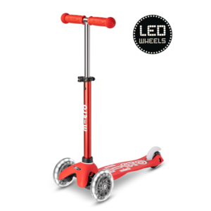 Micro Mini Micro step Deluxe LED - 3-wiel kinderstep - Rood