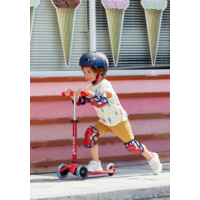 Mini Micro scooter Deluxe LED - 3-wheel children's scooter - Red