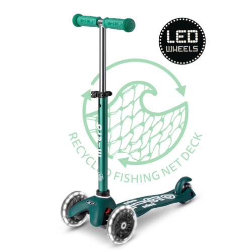 Micro Mini Micro scooter Deluxe ECO LED green