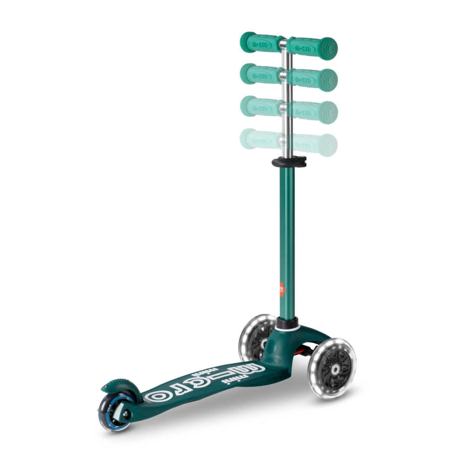 Mini Micro scooter Deluxe ECO LED - 3-wheel children's scooter - Green