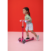 Mini Micro scooter Deluxe LED Magic - 3-wheel kids scooter - Pink