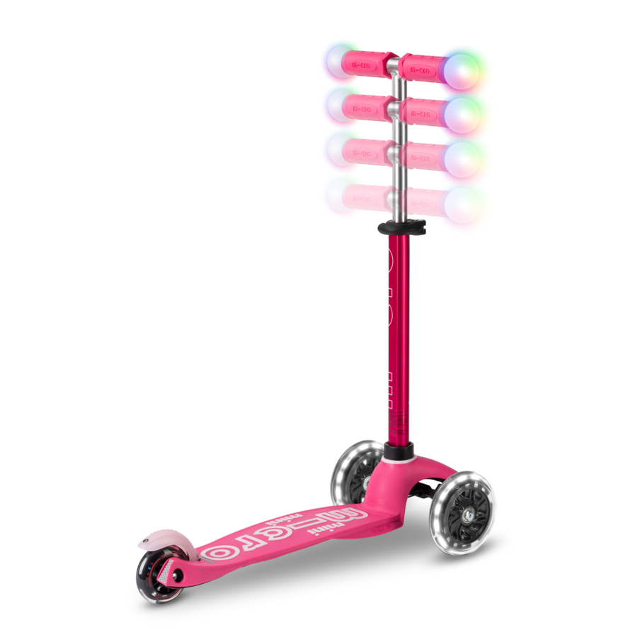 Mini Micro step Deluxe LED Magic - 3-wiel kinderstep - Roze