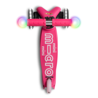 Mini Micro scooter Deluxe LED Magic - 3-wheel kids scooter - Pink