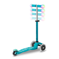 Mini Micro scooter Deluxe LED Magic - 3-wheel kids scooter - Aqua