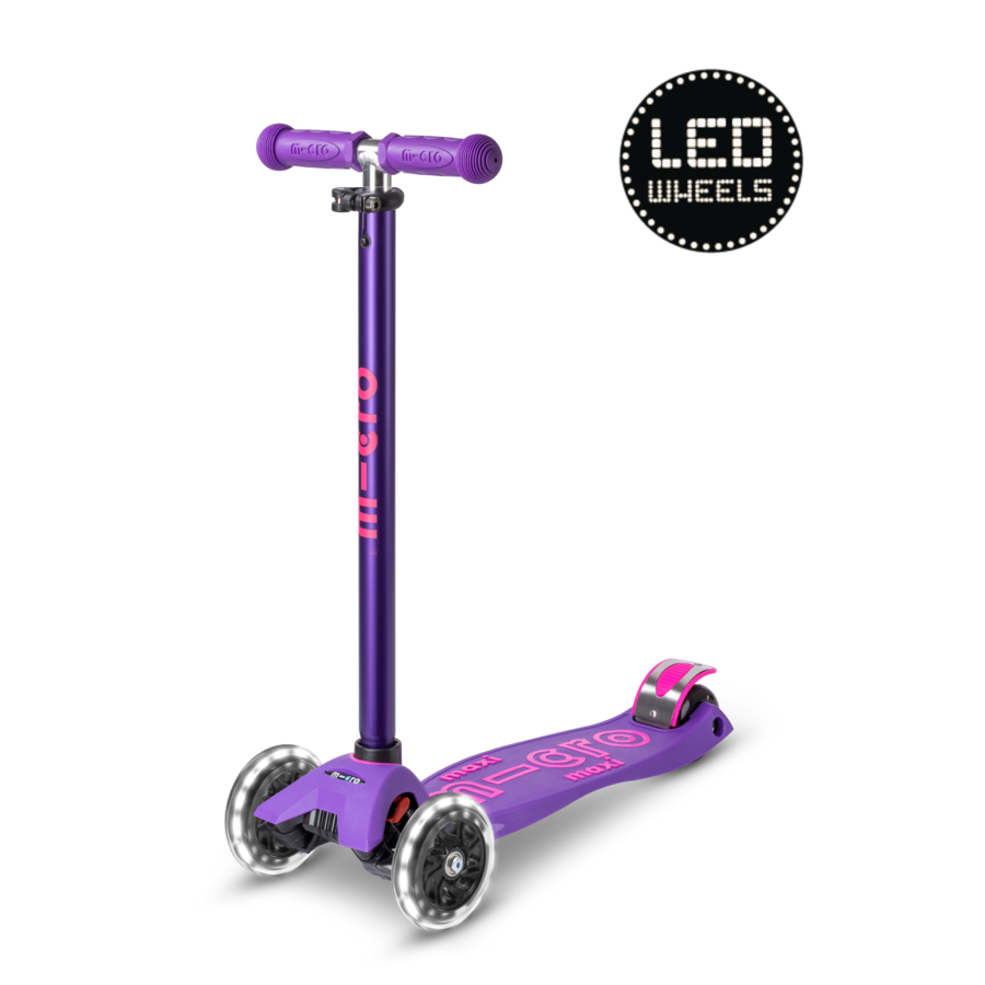 axi Micro scooter Deluxe LED - 3-wheel children's scooter - Purple