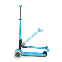 Maxi Micro scooter Deluxe foldable LED - 3-wheel children's scooter - Blue