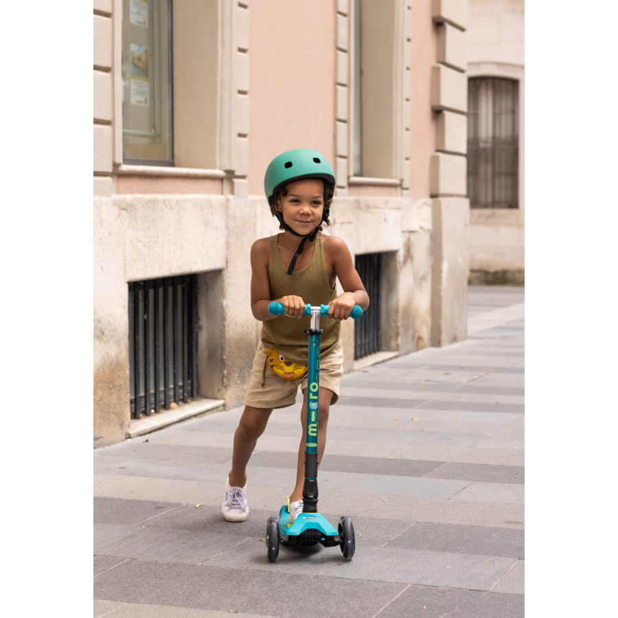Maxi Micro step Deluxe inklapbaar LED - 3-wiel kinderstep - Petrol Green