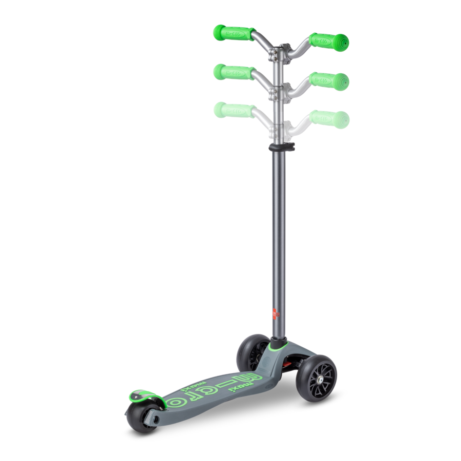 Maxi Micro scooter Deluxe Pro - 3-wheel children's scooter - Grey/Green - combi deal