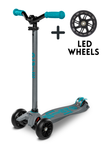 Micro Maxi Micro scooter Deluxe Pro Grey/Aqua + LED wheels