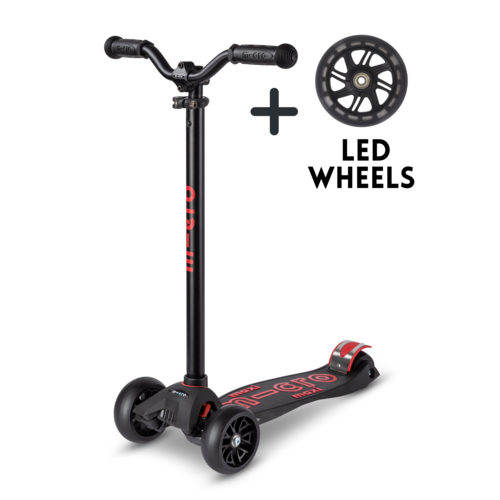 Micro Maxi Micro scooter Pro Black/Red + LED wheels