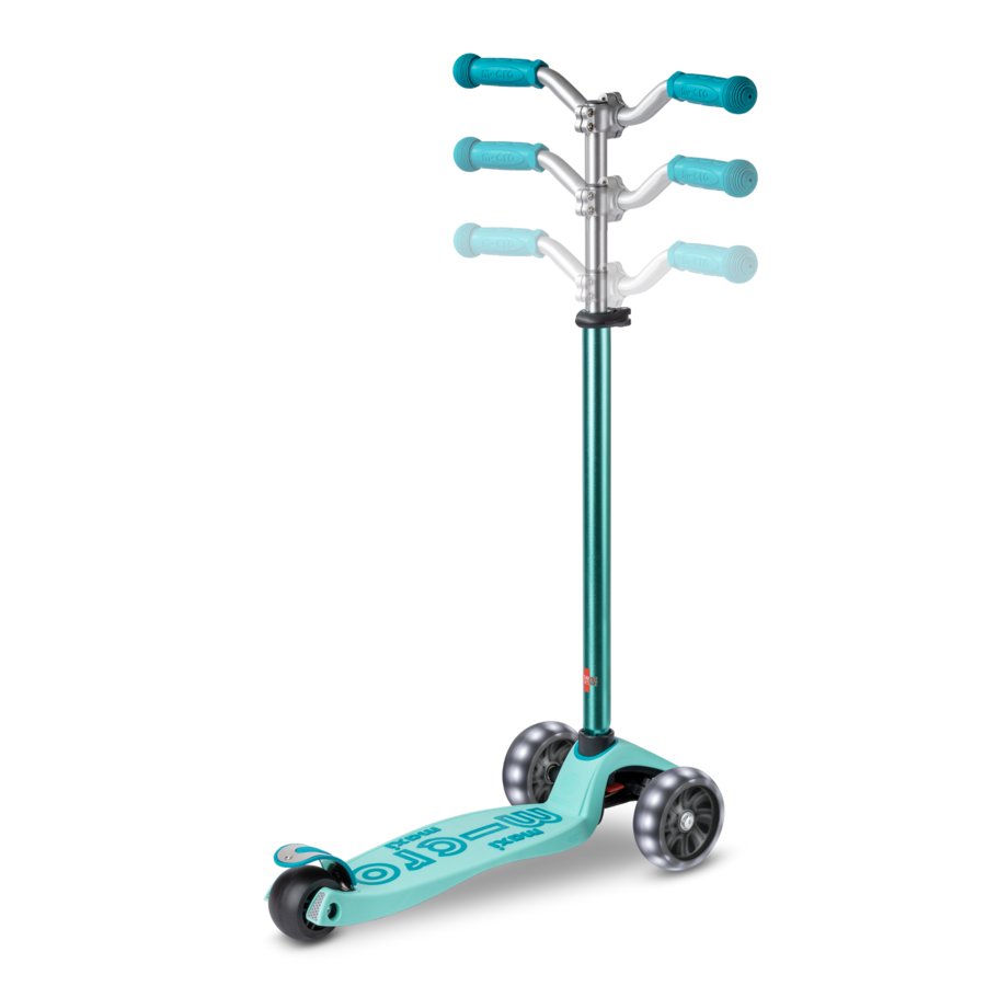 Maxi Micro scooter Deluxe Pro LED - 3-wheel children's scooter - Aqua