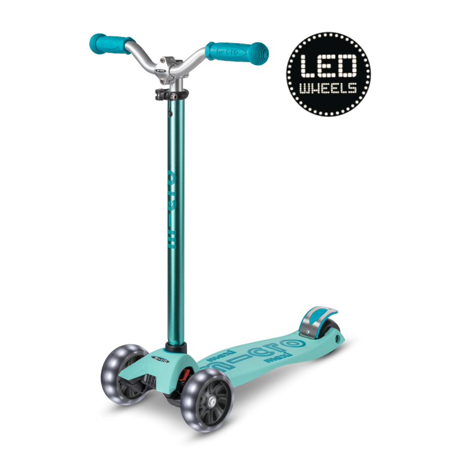 Maxi Micro scooter Deluxe Pro LED - 3-wheel children's scooter - Aqua