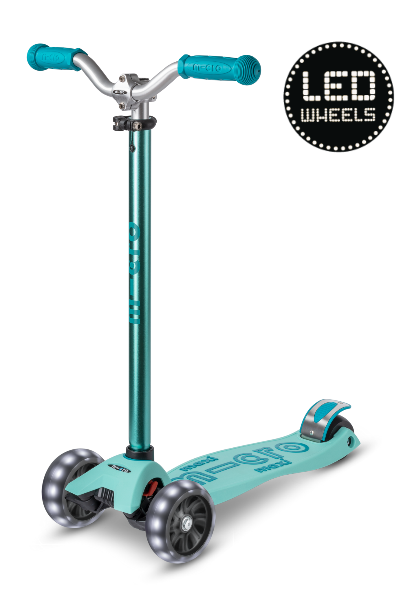 Maxi Micro scooter Deluxe Pro LED Aqua | Free Shipping