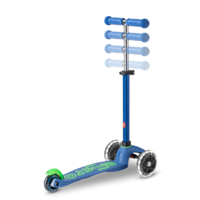 Mini Micro step Deluxe LED - 3-wiel kinderstep - Blauw/Groen