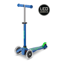 Mini Micro scooter Deluxe LED - 3-wheel children's scooter - Blue/Green