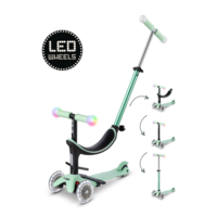 Micro Mini2Grow scooter Deluxe Magic LED - 3-wheel children's scooter - 4in1 - Mint