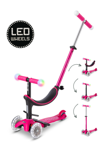 Micro Micro Mini2Grow scooter Deluxe Magic LED Pink