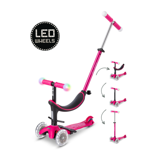 Micro Micro Mini2Grow scooter Deluxe Magic LED Pink