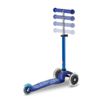 Mini Micro step Deluxe Push LED - 3-wiel kinderstep - 3in1 - Blauw