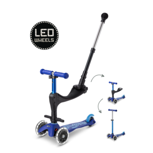 Micro Mini Micro scooter Deluxe Push LED - 3-wheel children's scooter - 3in1 - Blue