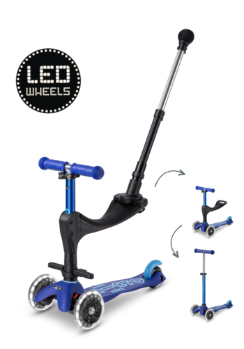 Micro Mini Micro step 3in1 Deluxe Push LED blauw