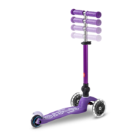 Mini Micro scooter Deluxe foldable LED - 3-wheel children's scooter - Purple