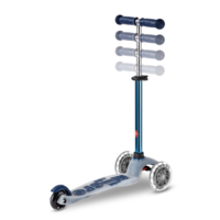 Mini Micro scooter Deluxe Flux Neochrome LED - 3-wheel children's scooter - Navy