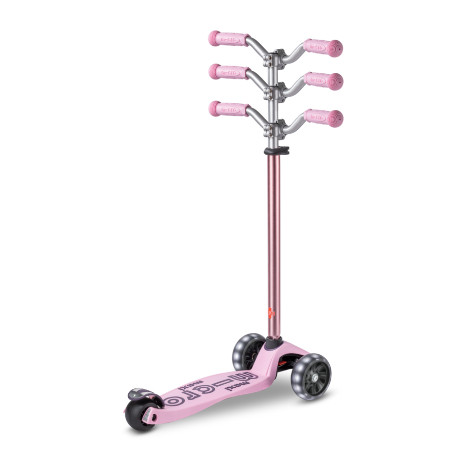 Maxi Micro scooter Deluxe Pro LED - 3-wheel children's scooter - Pink