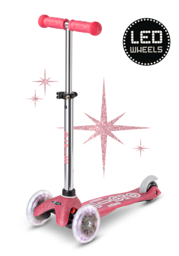 Micro Mini Micro step Glitter LED roze