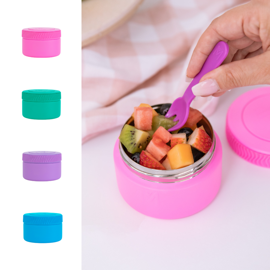 MontiiCo Insulated Mini Food Jar - for hot and cold food - various colours