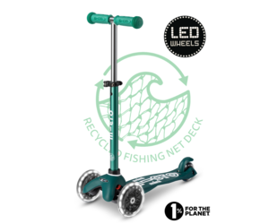 Mini Micro Deluxe ECO- LED green | Micro Scooter | Free Shipping