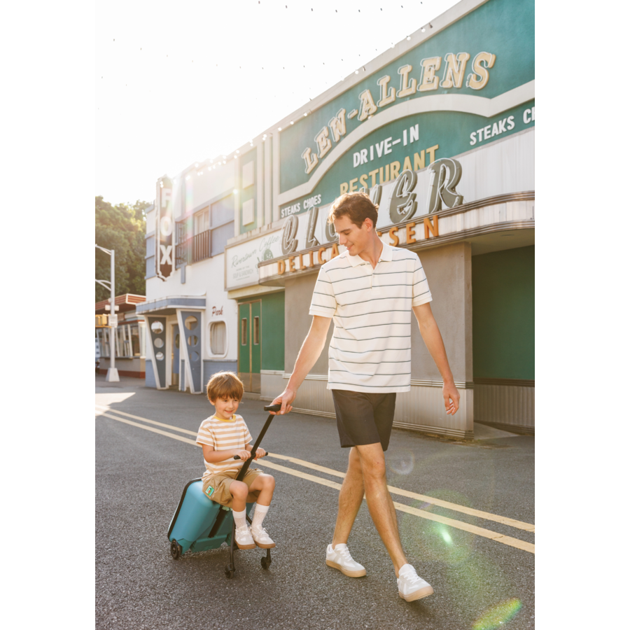 Micro Ride On Luggage Eazy Allrounder - trolleykoffer met ingebouwd kinderzitje - Blauw