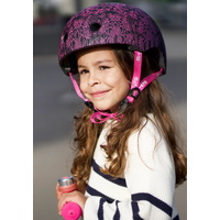 Micro PC Helmet Deluxe - children's helmet - washable fleece lining - great airflow - Mandala Pink/Purple
