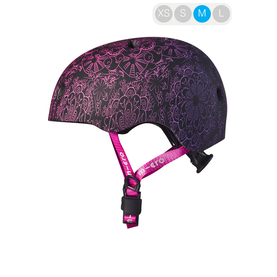 Micro PC Helmet Deluxe - children's helmet - washable fleece lining - great airflow - Mandala Pink/Purple