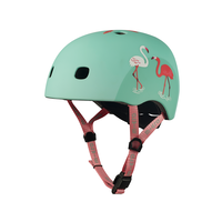 Micro PC helm Deluxe - kinderhelm - wasbare fleece voering - goede luchtcirculatie - Flamingo