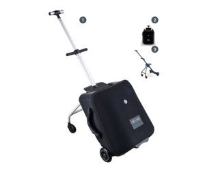 Micro Micro Ride On Luggage Eazy Child seat trolley suitcase Black