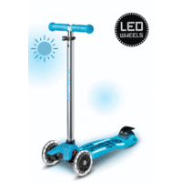 Maxi Micro scooter Deluxe Glow Plus LED - 3-wheel children's scooter - Crystal Blue