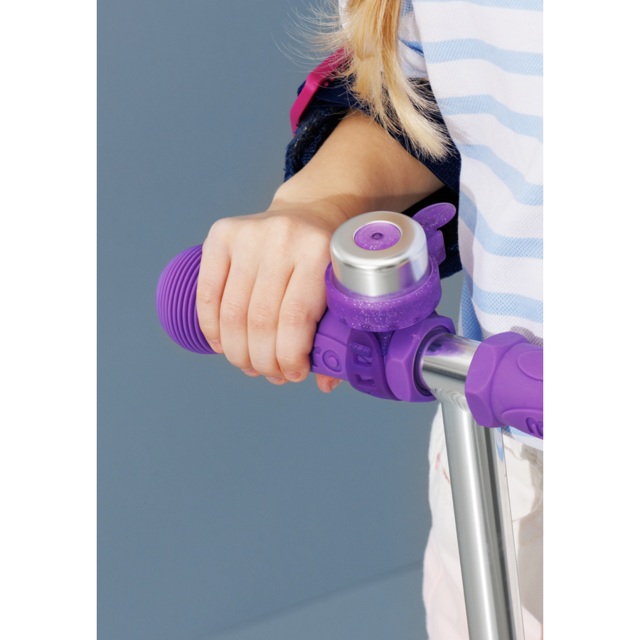 Micro Bell - suitable for all scooters and bikes - easy attachment - Glitter Purple