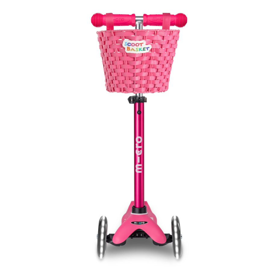 Scoot basket – for scooters and bikes – easy to attach – water-resistant – Pink