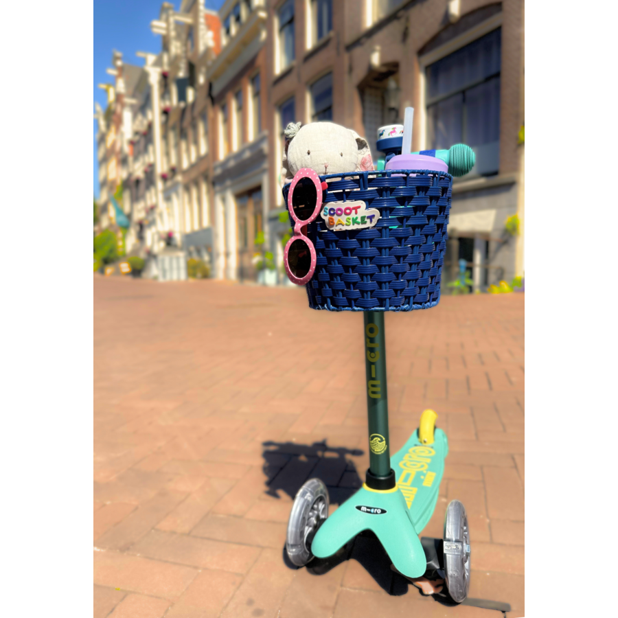 Scoot basket – for scooters and bikes – easy to attach – water-resistant – Blue