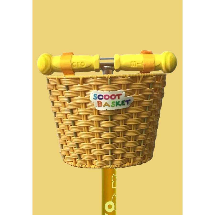 Scoot basket – for scooters and bikes – easy to attach – water-resistant – Yellow