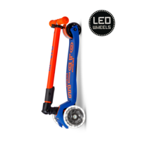 Maxi Micro step Deluxe inklapbaar LED - 3-wiel kinderstep - Blauw Oranje Neon