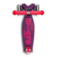 Maxi Micro scooter Deluxe foldable LED - 3-wheel children's scooter - Purple Pink Neon