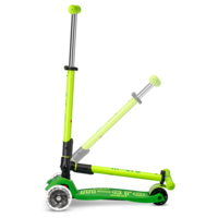 Maxi Micro scooter Deluxe foldable LED - 3-wheel children's scooter - Yellow Green Neon
