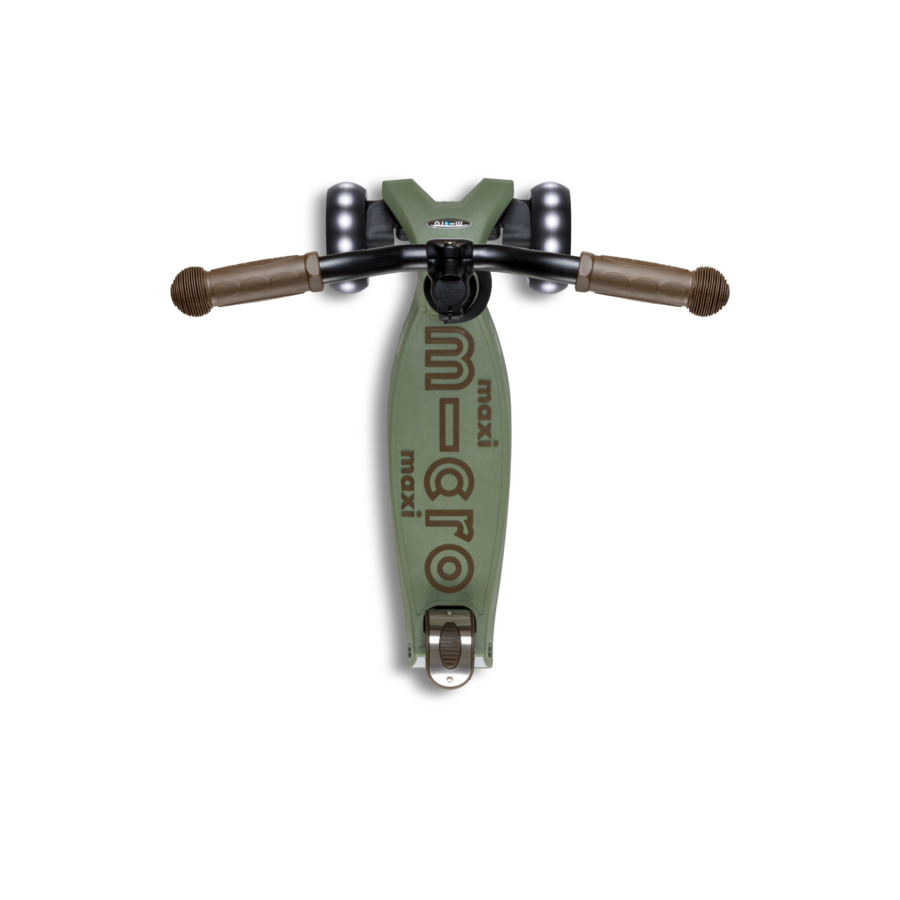 Maxi Micro scooter Deluxe Pro LED - 3-wheel children's scooter - Olive Green