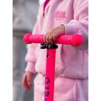 Maxi Micro step Deluxe inklapbaar LED - 3-wiel kinderstep - Paars Roze Neon