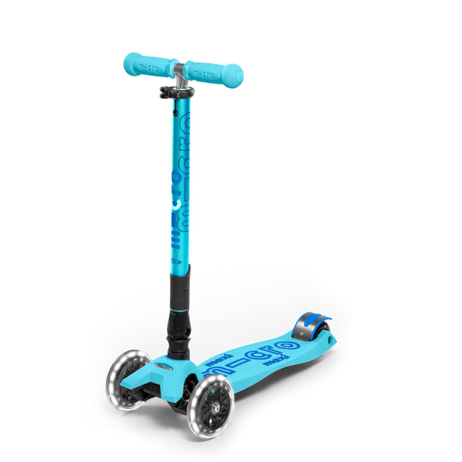 Maxi Micro step Deluxe inklapbaar LED - 3-wiel kinderstep - Blauw